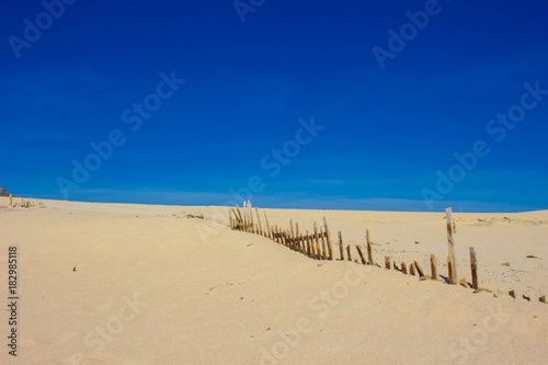 Old wooden fence. Punta Paloma beach  Tarifa  Spain.