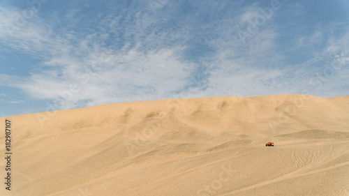 Huacachina desert and dunes of sand in Ica region  Peru.