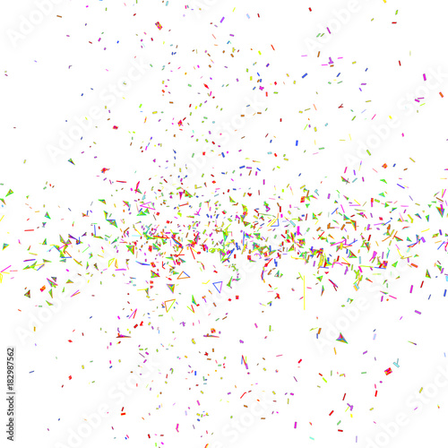 Explosion of multicolored festive confetti on white. Vector