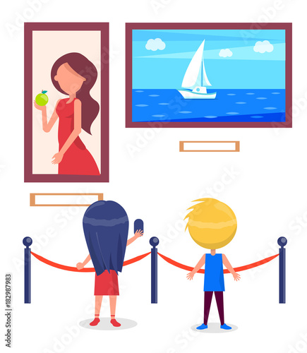 Art Gallery Excursion for School Children Vector
