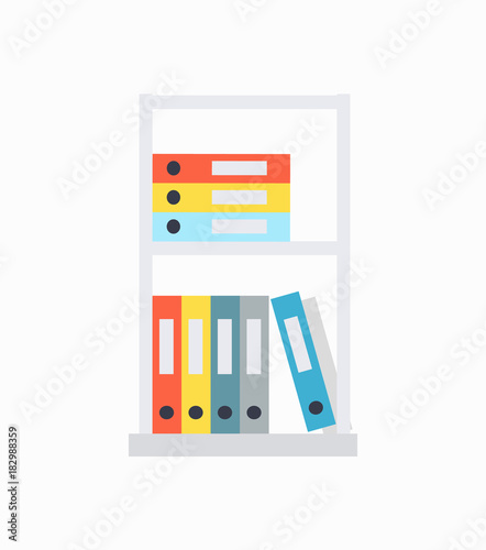Shelves and Document Cases on Vector Illustration
