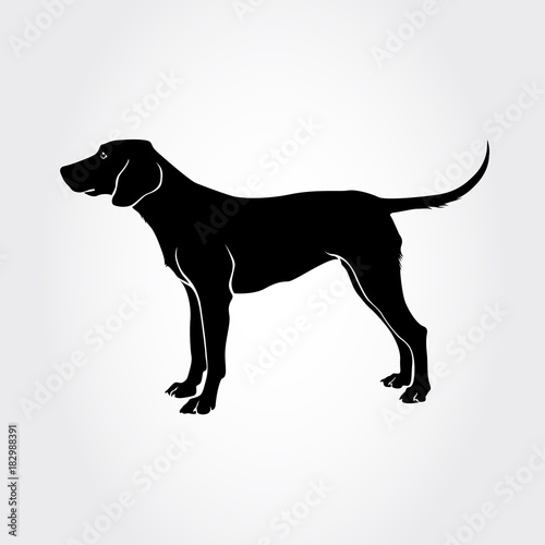 Vector Schiller Hound Dog Silhouette.