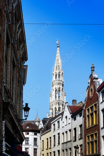 antique church building in Brussels, Belgium Europe