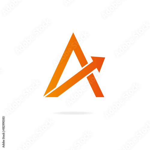 Letter A logo. Design template elements, arrow, business, success