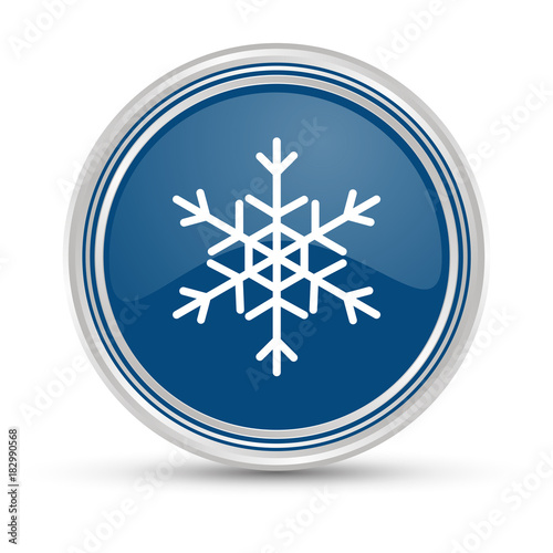 Blauer Button - Schneeflocke