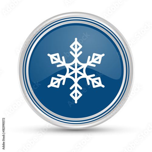 Blauer Button - Schnee Flocke