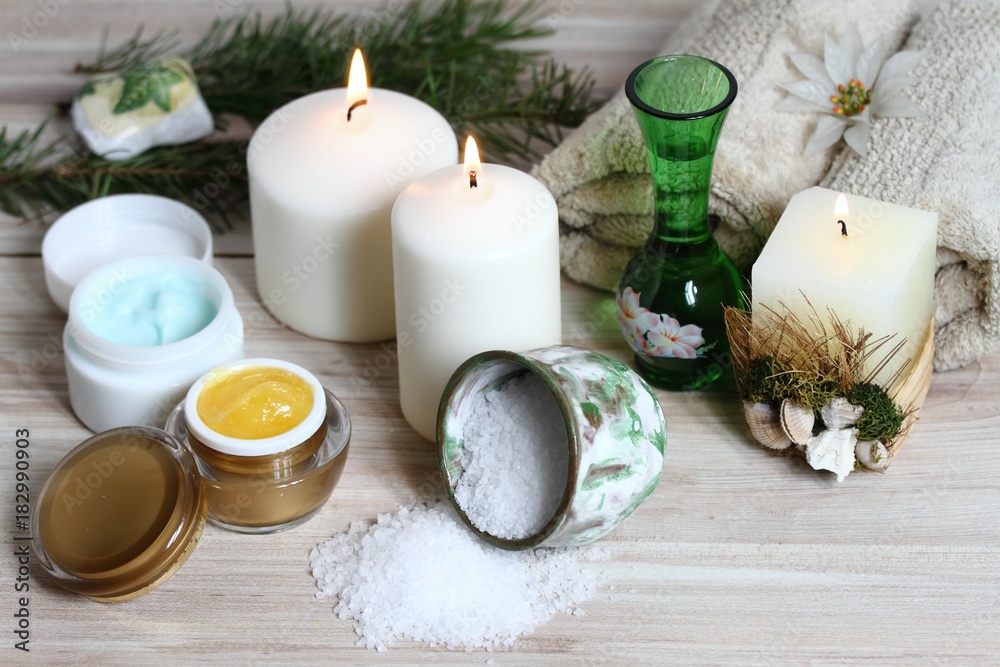 Aromatherapy spa concept & candles .  