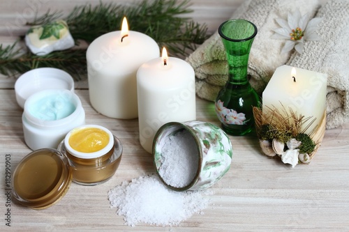 Aromatherapy spa concept   candles .  