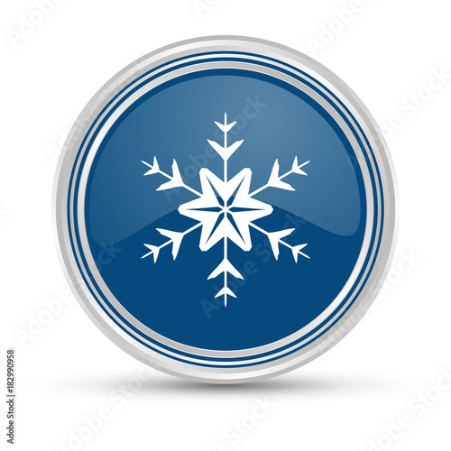 Blauer Button - Schneeflocke