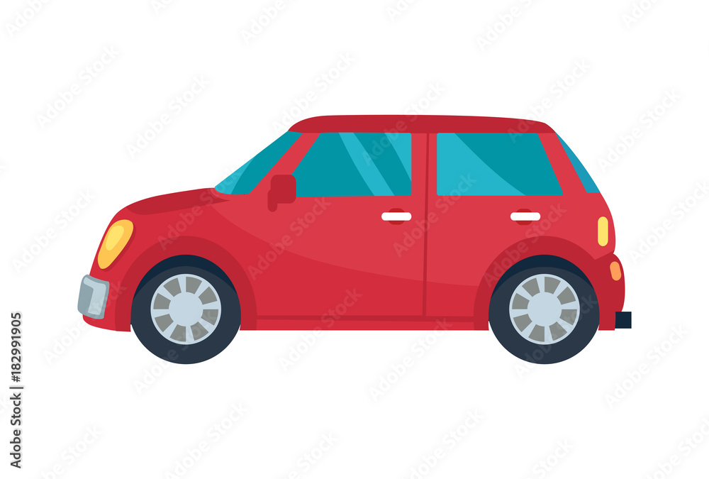 Hatchback Automobile Icon Vector Illustration