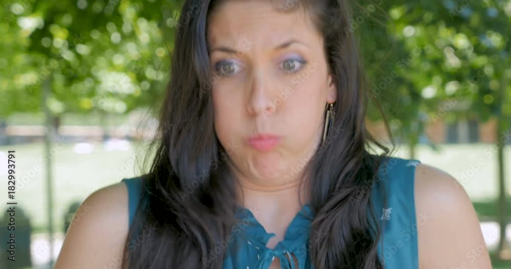 Nauseated sick ill woman vomiting and throwing up in her mouth Stock Video Adobe Stock