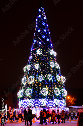 Christmas tree on a central square of the city Kremenchug © ihorbondarenko
