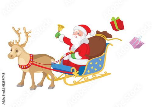 santa claus reindeer sleigh