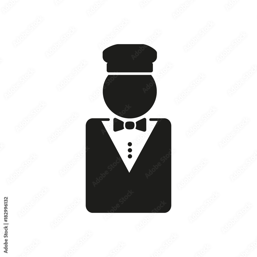 Valet icon. Flat solid pictogram isolated on white background. Concierge symbol, logo illustration. Vector Valet icon. Flat solid pictogram isolated on white background. Concierge symbol, logo illustration. Vector