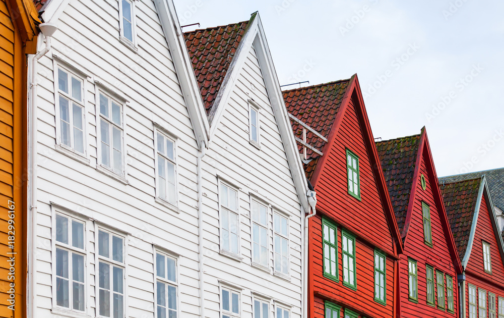 Fototapeta premium Wooden houses, Bergen Bryggen, Norway