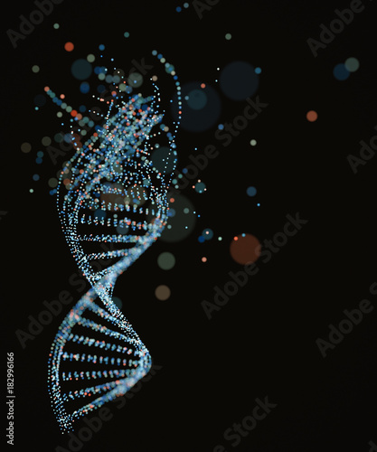DNA Molecule Structure. Colorful DNA molecule. Concept image of a structure of the genetic code.