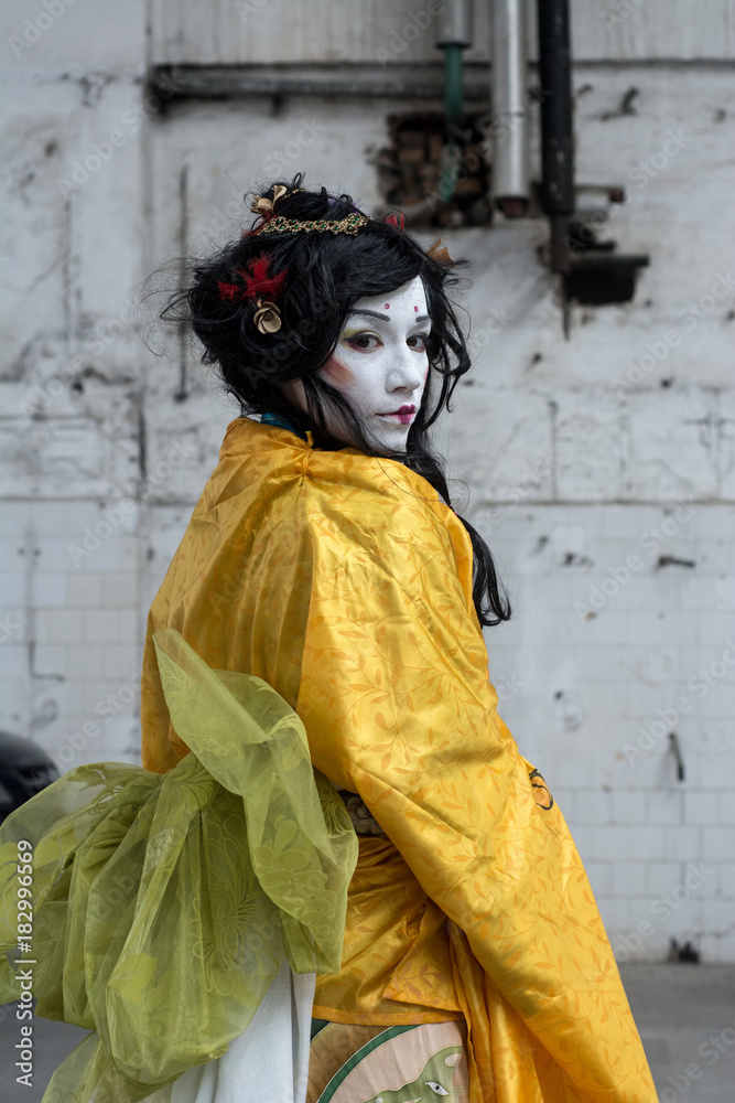 Young geisha closeup
