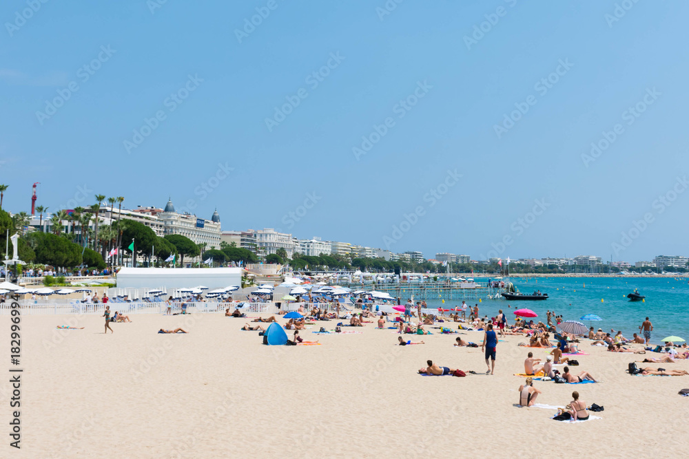 View of the beach in Cannes