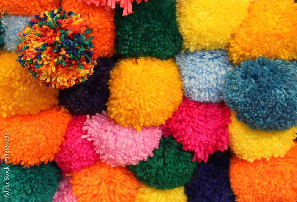 background wool ponpon very soft and colorful