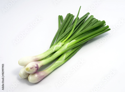 Green onion  isolated on the white background