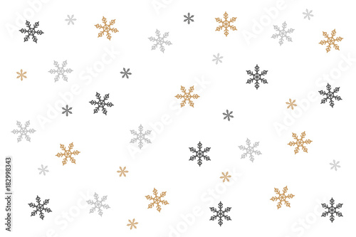 Schneeflocken Hintergrund - gold weiß grau schwarz