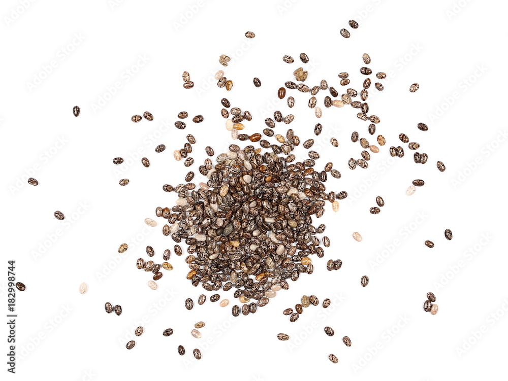  chia seeds isolated on white
