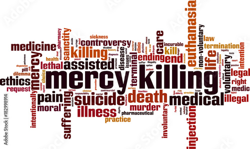 Mercy killing word cloud