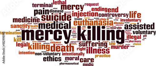 Mercy killing word cloud