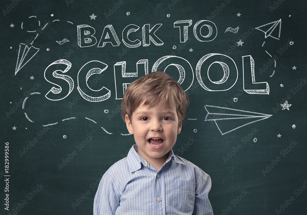 Cute boy with back to school concept