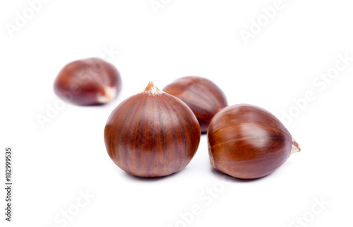 Chestnuts isolated on white background