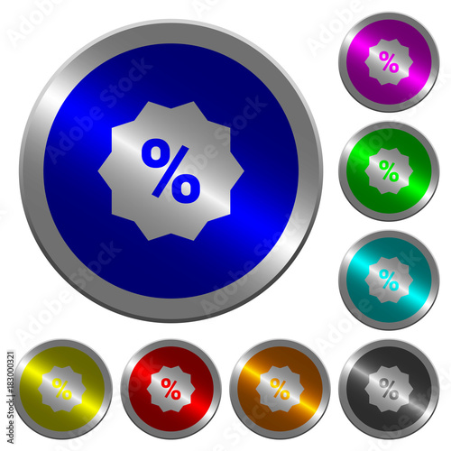 Discount sticker luminous coin-like round color buttons