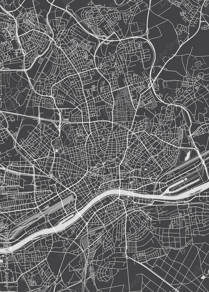 Frankfurt am Main city plan, detailed vector map