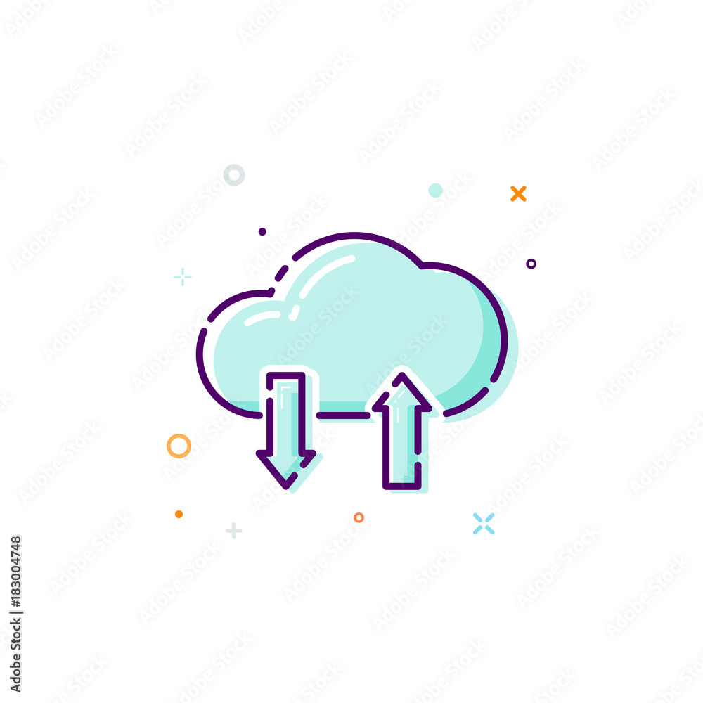 Concept cloud icon. Thin line flat design element. Data store concept. Vector illustration isolated on white background Concept cloud icon. Thin line flat design element. Data store concept. Vector illustration isolated on white background