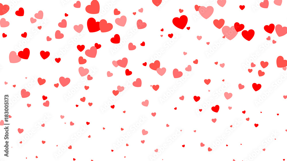 Heart halftone Valentine`s day background. Red hearts on white. Vector illustration