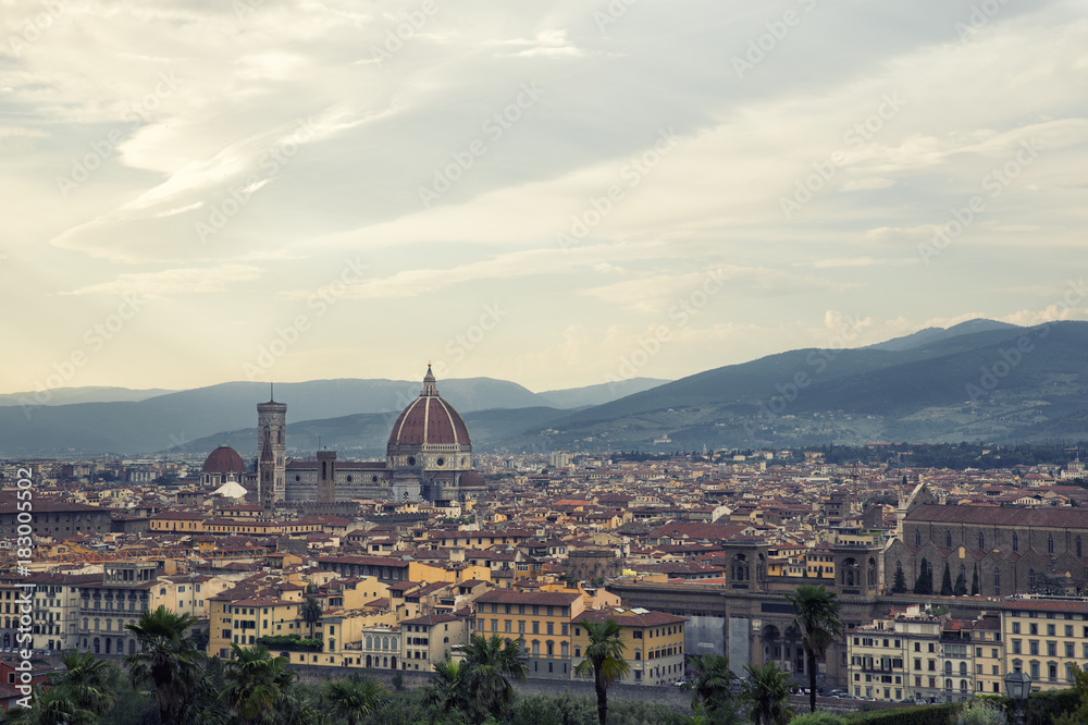 view of city of florence in Italy