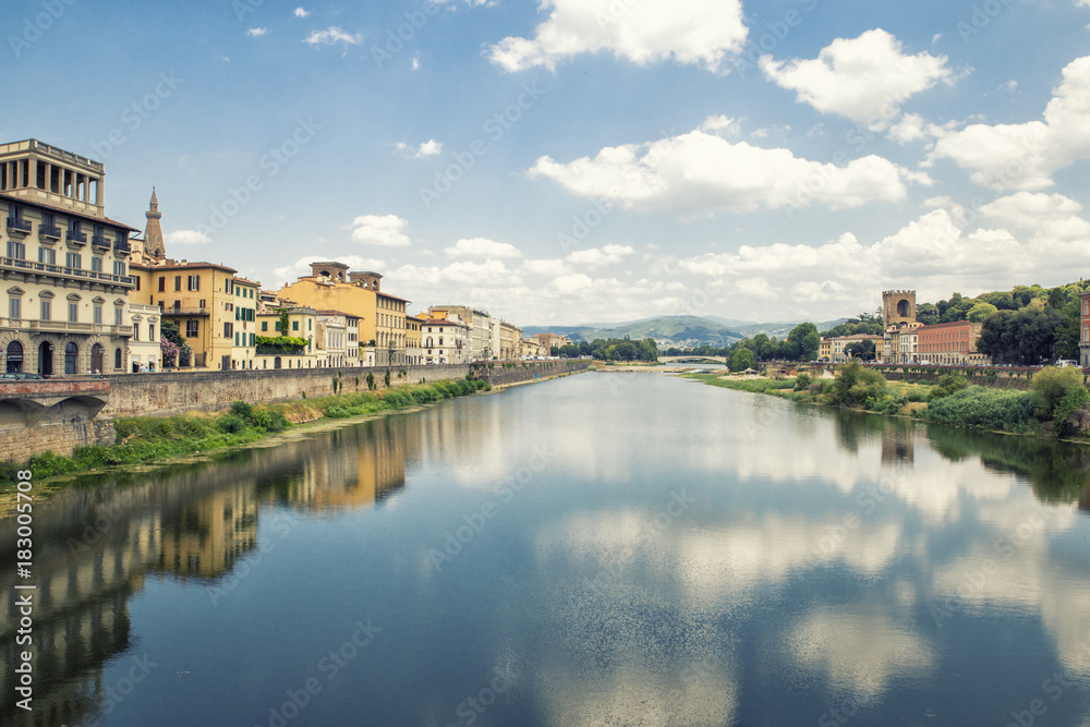 landscape Arno river in Florence,Italy