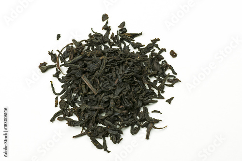 Pile of leaves  Earl Gray black tea on white background
