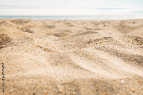 View of the sea sand, close-up.