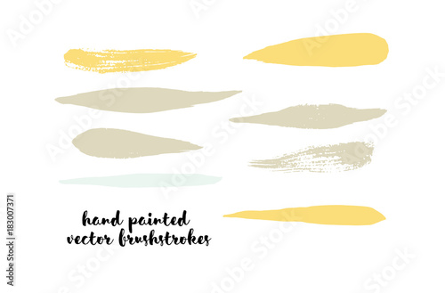 Graffiti Lines. Hand Painted Blue Buttons, Turquoise Highlights. Vector Brushstrokes or Banners. Textured Doodles or Smears. Background Turquoise Swatch Collection Vintage Logo Element. Scribble Paint