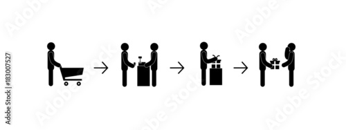 stick figure vector life cycle give a gift
