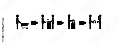 stick figure vector life cycle give a gift