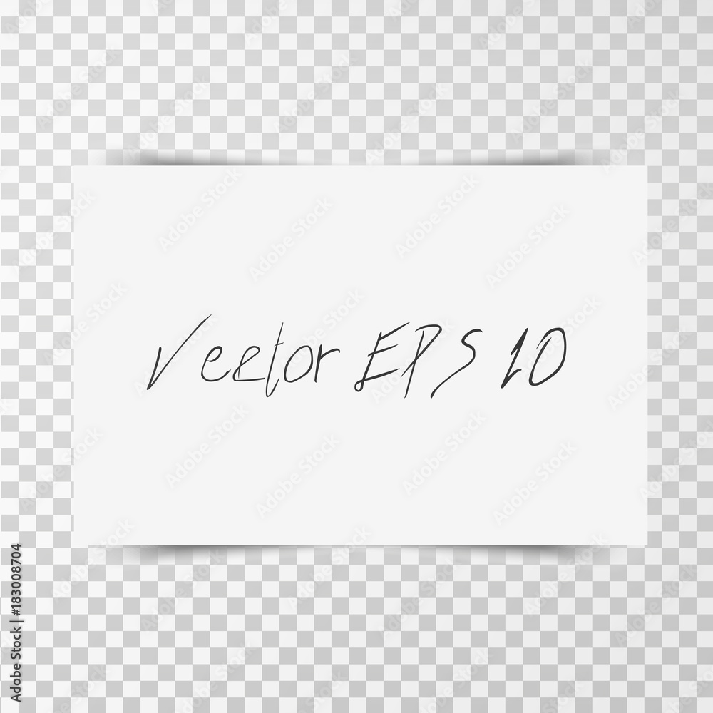 Realistic white empty sheet of sticker paper isolated on transparent background.