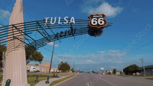 Historic Route 66 street view in Tulsa Oklahoma photo