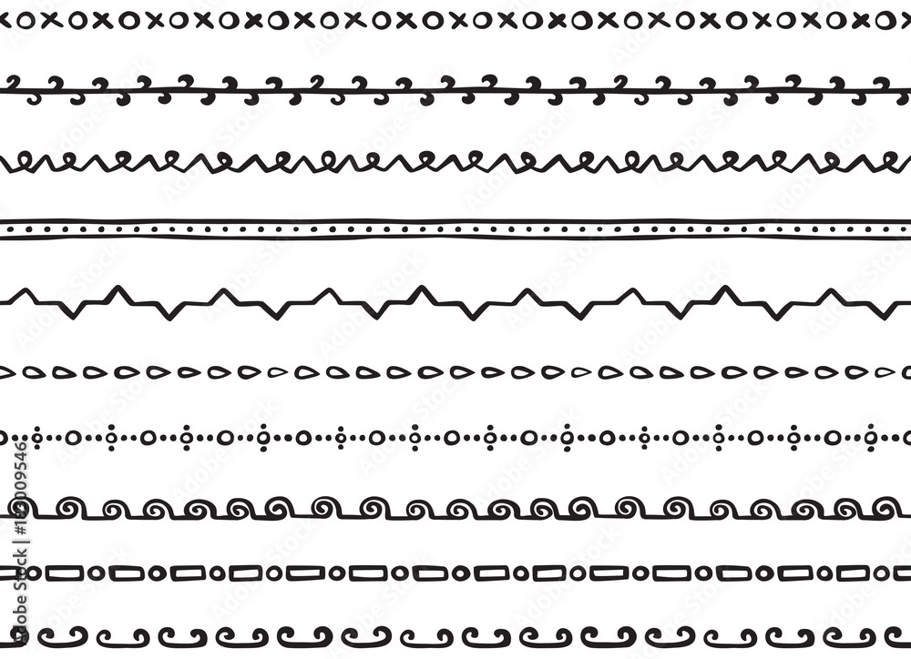 Illustrated seamless borders Illustrated seamless borders