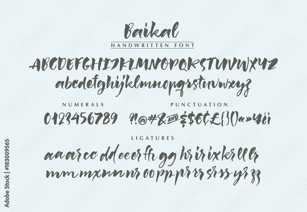 Baikal handwritten brush font Baikal handwritten brush font