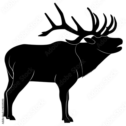 Picture of a deer silhouette for retro logos, emblems, badges, labels template vintage design
