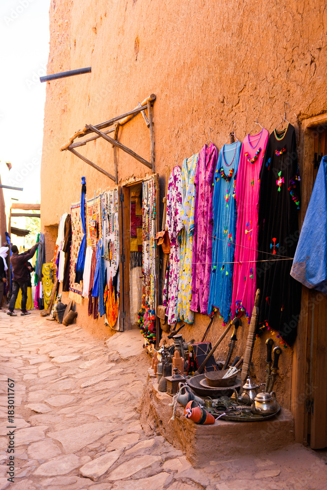 berber handicrafts at moroccan shop