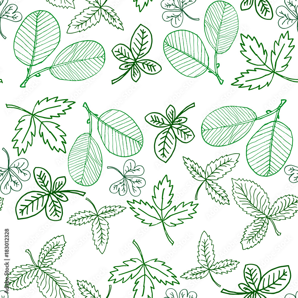 Color simple botanical abstract seamless pattern background