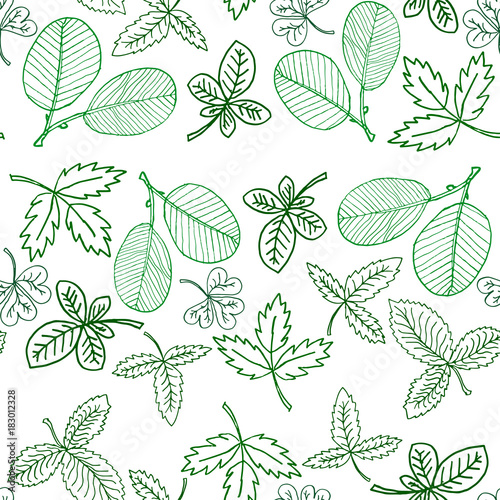 Color simple botanical abstract seamless pattern background © Alexey