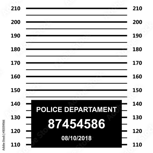 Police mugshot. Police lineup on white background.
